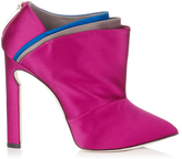 Thumbnail for your product : Jimmy Choo Dwyer Dark Orchid and Multi Coloured Folded Satin Ankle Booties
