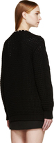 Thumbnail for your product : Saint Laurent Black Cable-knit Studded Open Cardigan
