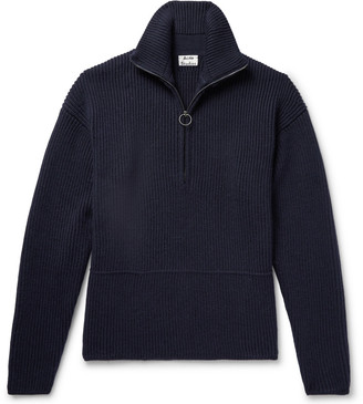 Acne Studios Neptune Ribbed Wool-Blend Half-Zip Sweater
