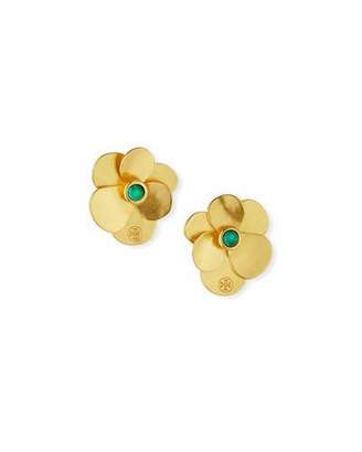 Tory Burch Golden Flower Petal Stud Earrings