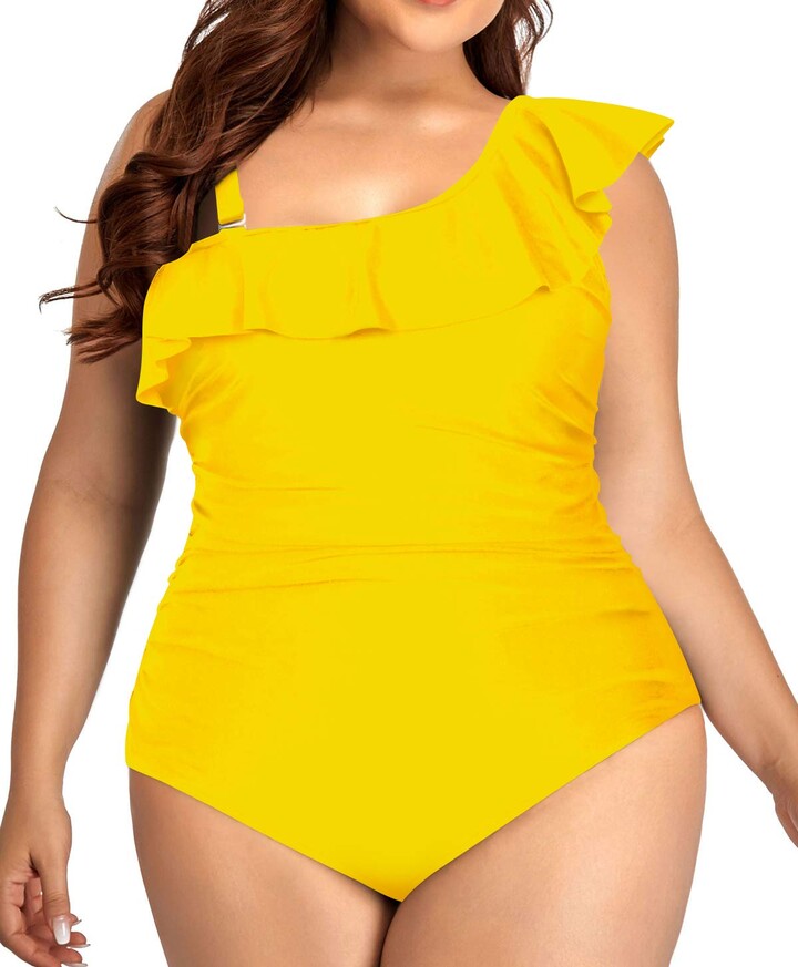 Aqua Eve Plus Size Bathing Suits for Women One Piece Swimsuits One