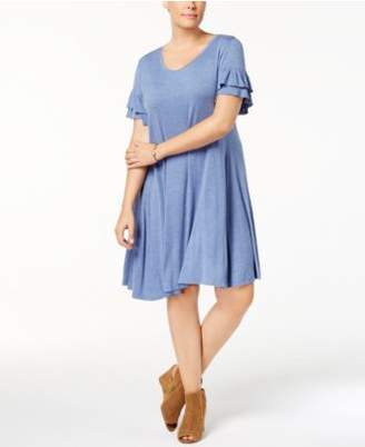 Style&Co. Style & Co Plus Size Ruffled-Sleeve Dress, Created for Macy's