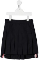 Thumbnail for your product : Thom Browne Kids Super 120s twill pleated mini skirt