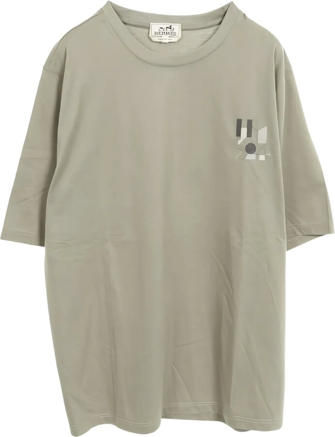 Hermès Pre-Owned Leather-Patch Crew-Neck T-Shirt