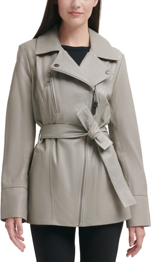 asymmetrical belted coat