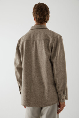 Relaxed wool mix overshirt clearance