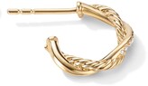 Thumbnail for your product : David Yurman 18kt yellow gold Petite Infinity diamond huggie hoop earrings