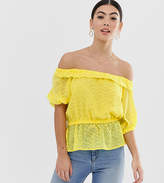 Thumbnail for your product : Bardot Lost Ink Petite Top In Textured Fabric