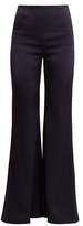 Thumbnail for your product : Galvan Wide-leg High-rise Satin Trousers - Womens - Navy