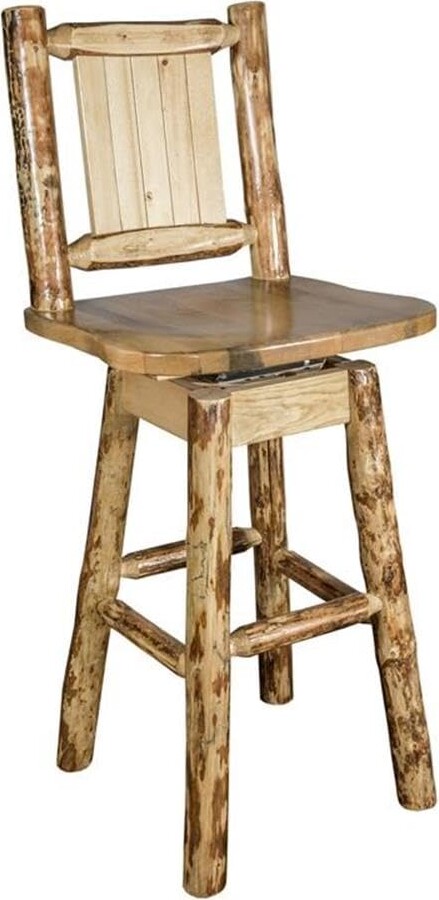 Montana Woodworks® Glacier Country Collection Counter Height Barstool with Back & Swivel