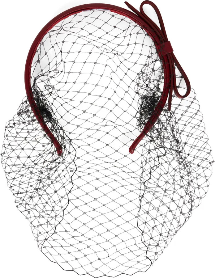 Red(V) Bow Net Hairband