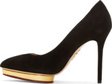Thumbnail for your product : Charlotte Olympia Black Suede Debbie Pumps