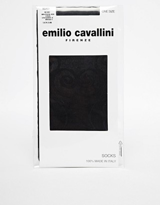 Emilio Cavallini All Over Curls Sheer Ankle Socks