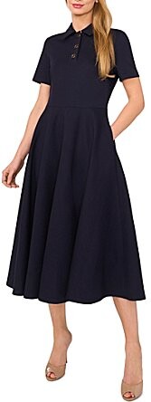 Ted Baker Polo Point Collar Short Sleeve A-Line Dress