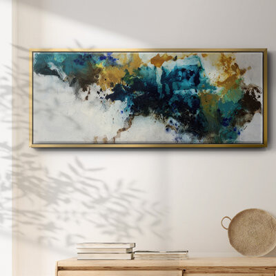 Wexford Home Teal Splat - Framed Canvas