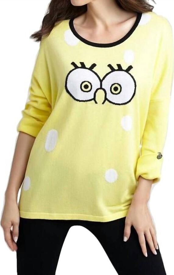 ANGEL Cartoon Graphic Sweater In Yellow/white