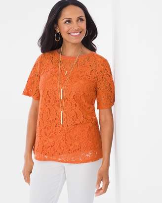 Chico's Chicos Foiled Lace Top