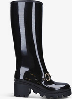 Thumbnail for your product : Gucci Horsebit knee-high rubber boots