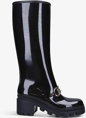 Gucci Horsebit knee-high rubber boots