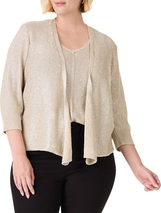 Nic+Zoe Plus Subtle Sparkle 4-Way Cardigan