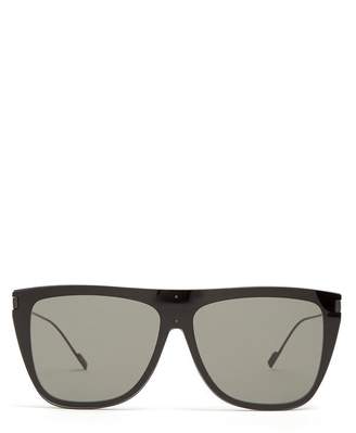 Saint Laurent D Frame Acetate Sunglasses - Mens - Black