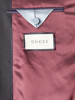 Thumbnail for your product : Gucci Faille-Trimmed Logo-Jacquard Wool And Silk-Blend Tuxedo Jacket