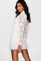 Thumbnail for your product : boohoo Boutique Peplum Hem Lace Bodycon Dress