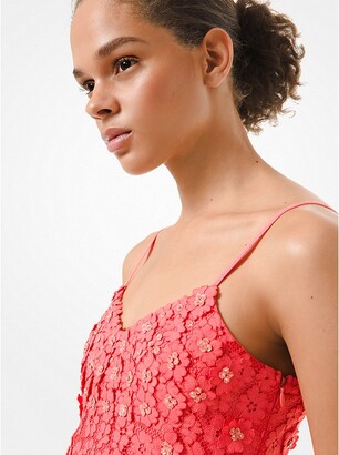 Michael Kors Embellished Corded Lace Ruffle-Hem Dress - ShopStyle