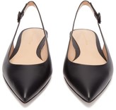 Thumbnail for your product : Gianvito Rossi Point-toe Leather Slingback Flats - Black