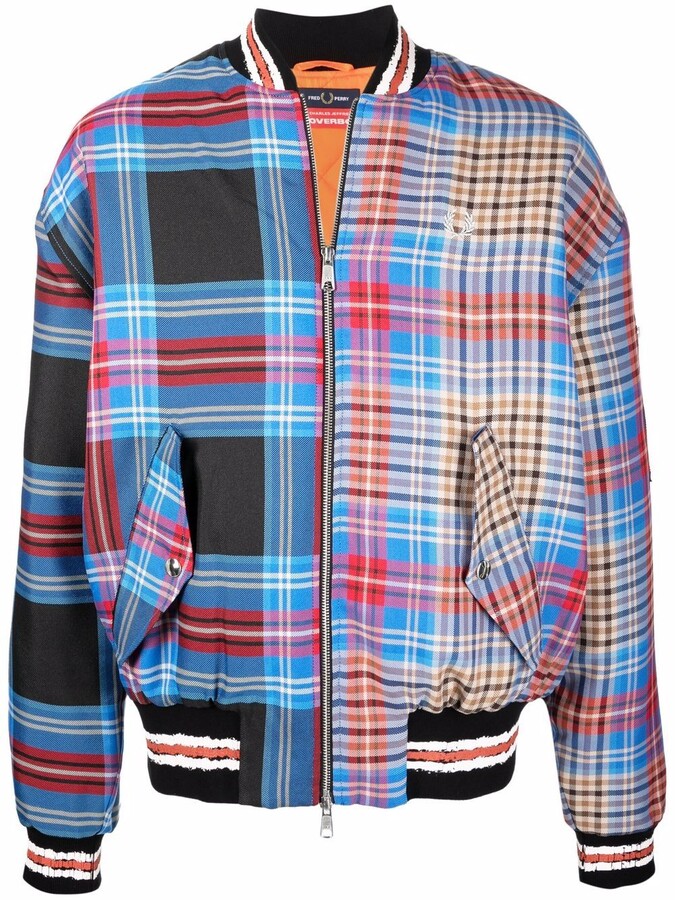 Fred Perry x Split tartan-check bomber jacket - ShopStyle