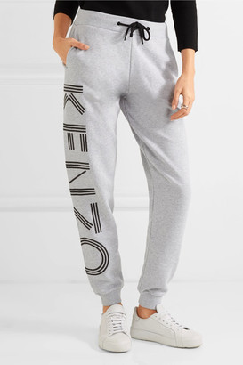 Kenzo Printed Cotton-jersey Track Pants - Light gray