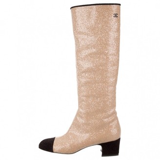 chanel beige boots