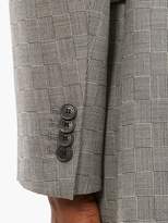 Thumbnail for your product : Balenciaga Hourglass Double-breasted Check Wool Blazer - Womens - Grey Multi