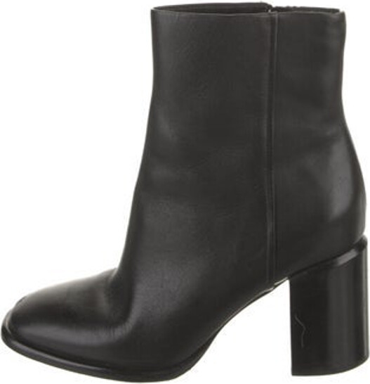Vince Leather Ankle Boots Black Square-Toes Unfortunately, due to restrictions, this item may not be eligible for shipping in all areas.