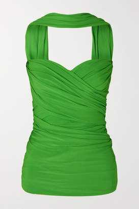 Balenciaga Draped Stretch-jersey Bustier - Green
