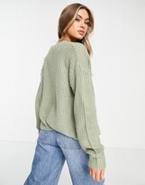 Thumbnail for your product : Brave Soul daisy button down boxy cardigan in sage