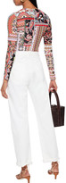 Thumbnail for your product : Alice + Olivia Nara Printed Stretch-mesh Thong Bodysuit