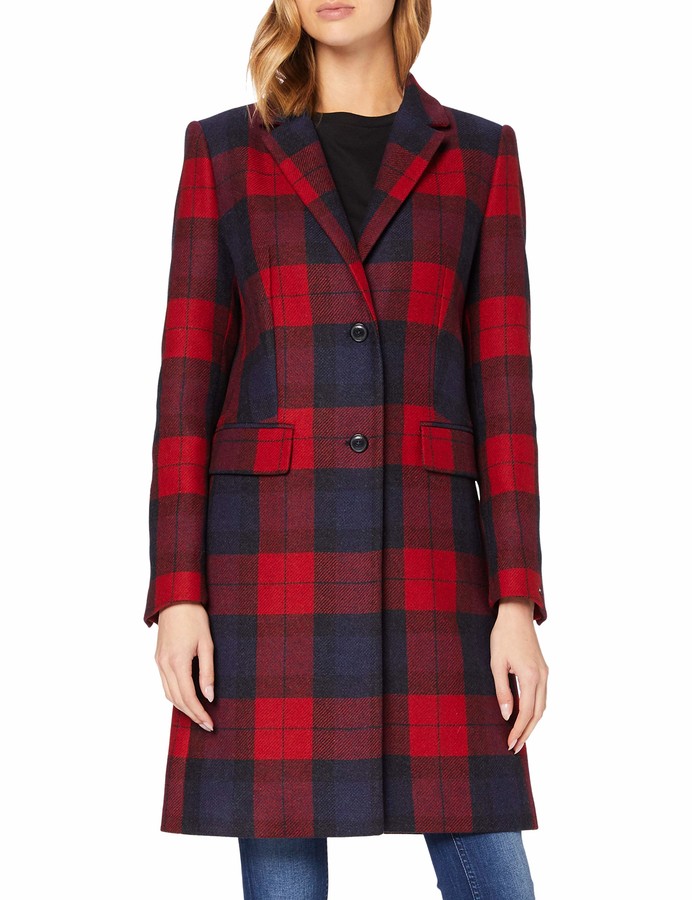 tommy hilfiger red coat womens