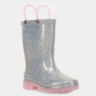 silver rain boots