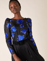 Thumbnail for your product : Monsoon Ophelia Floral Organza Blouse Blue