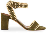 Thumbnail for your product : Tabitha Simmons Leticia Whipstitched Suede Ankle-Wrap Sandals, Olive