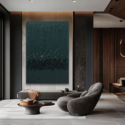 Aria Home Dusk Frameless Oil Large Hand-Painted Canvas Wall Art-31"X47"