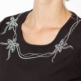 Thumbnail for your product : Anne Weyburn Pure Combed Cotton T-Shirt with Metallic Threads