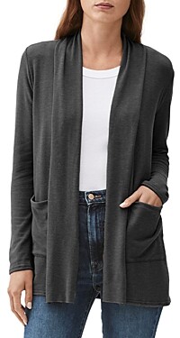 Michael Stars Womens Madison Brushed Jersey Long Sleeve Open Front Cardigan