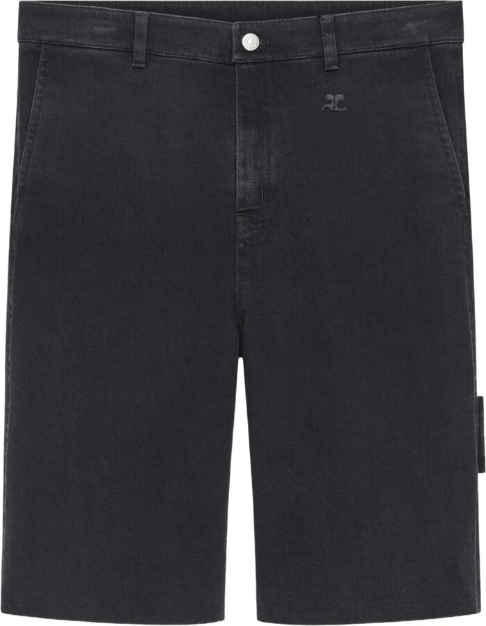 Courreges Hammer logo-patch shorts