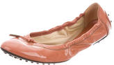 Thumbnail for your product : Tod's Round-Toe Patent Leather Flats