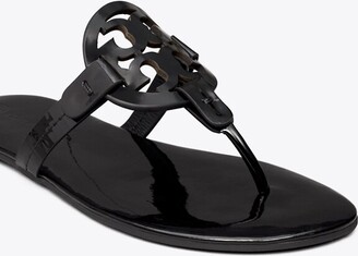 Tory Burch Miller Soft Patent Leather Sandal, Narrow