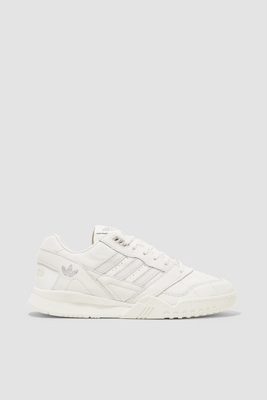 adidas A.r. Trainer Suede-trimmed Quilted Leather Sneakers - Off-white -  ShopStyle