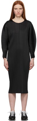 Pleats Please Issey Miyake Black Monthly Colors January Dress