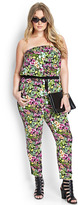 Thumbnail for your product : Forever 21 FOREVER 21+ Island Tropics Strapless Jumpsuit